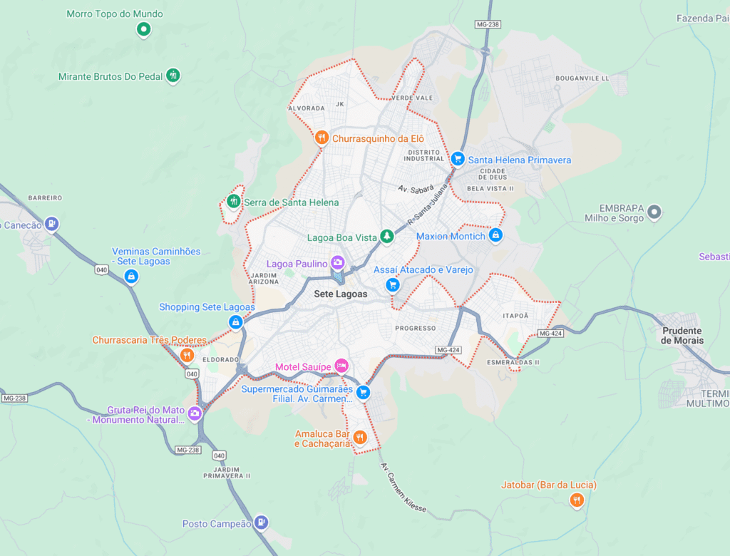 Sete Lagoas: mapa, geografia, relevo, clima, localização
